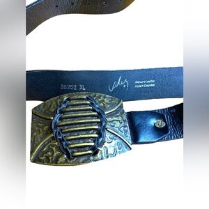 Velez Black Leather handmade belt with buckle Women’s Size XL